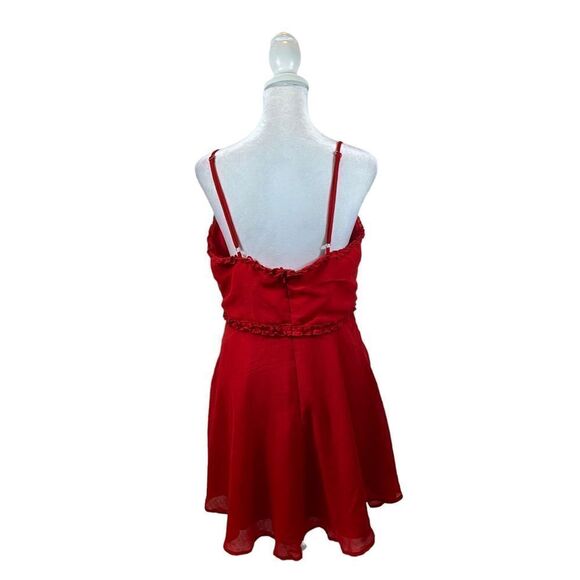 The Impeccable Pig Brand Red Tie Front Baby Doll Dress Size Large - Picture 6 of 13
